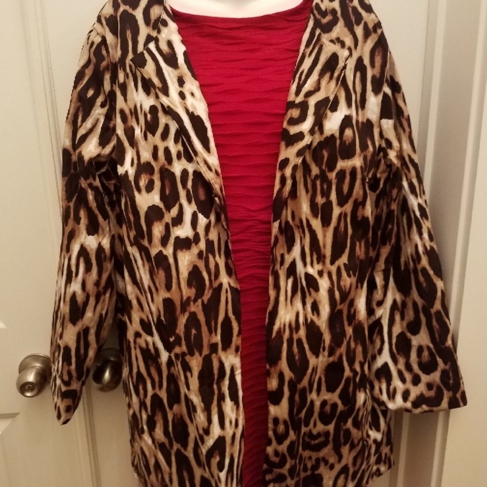 Party week⬇️💼Leopard Print Med weight lined Coat - Picture 5 of 6